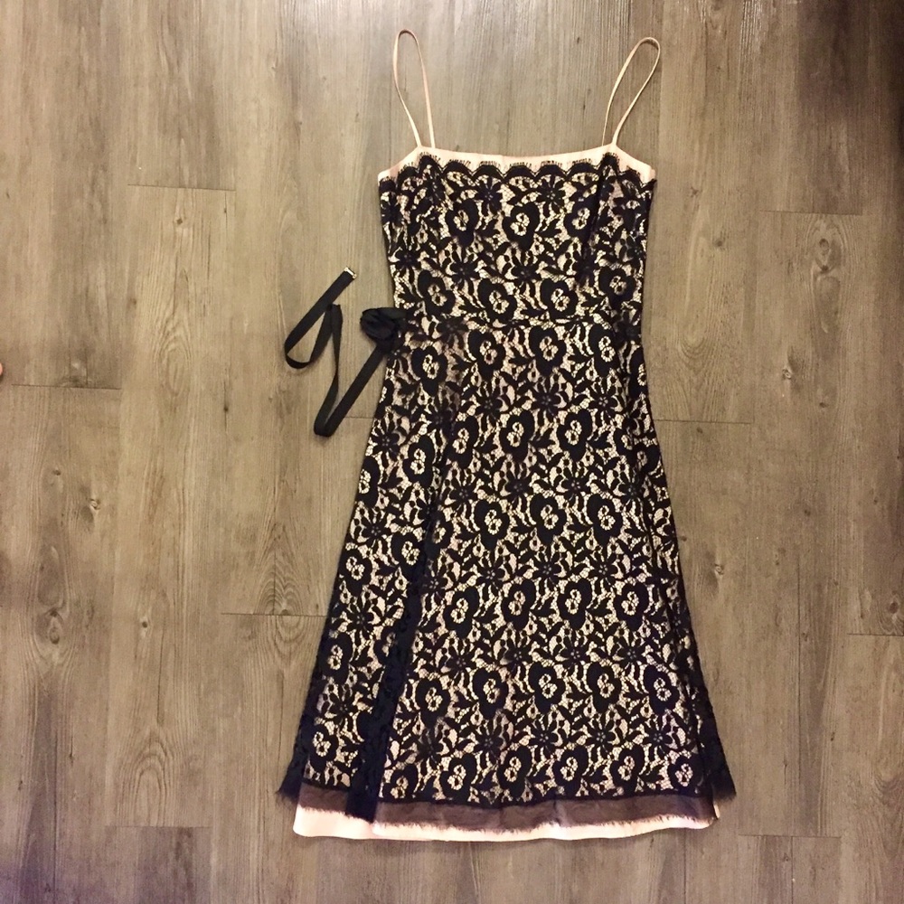 Vintage Silk Black Lace Dress